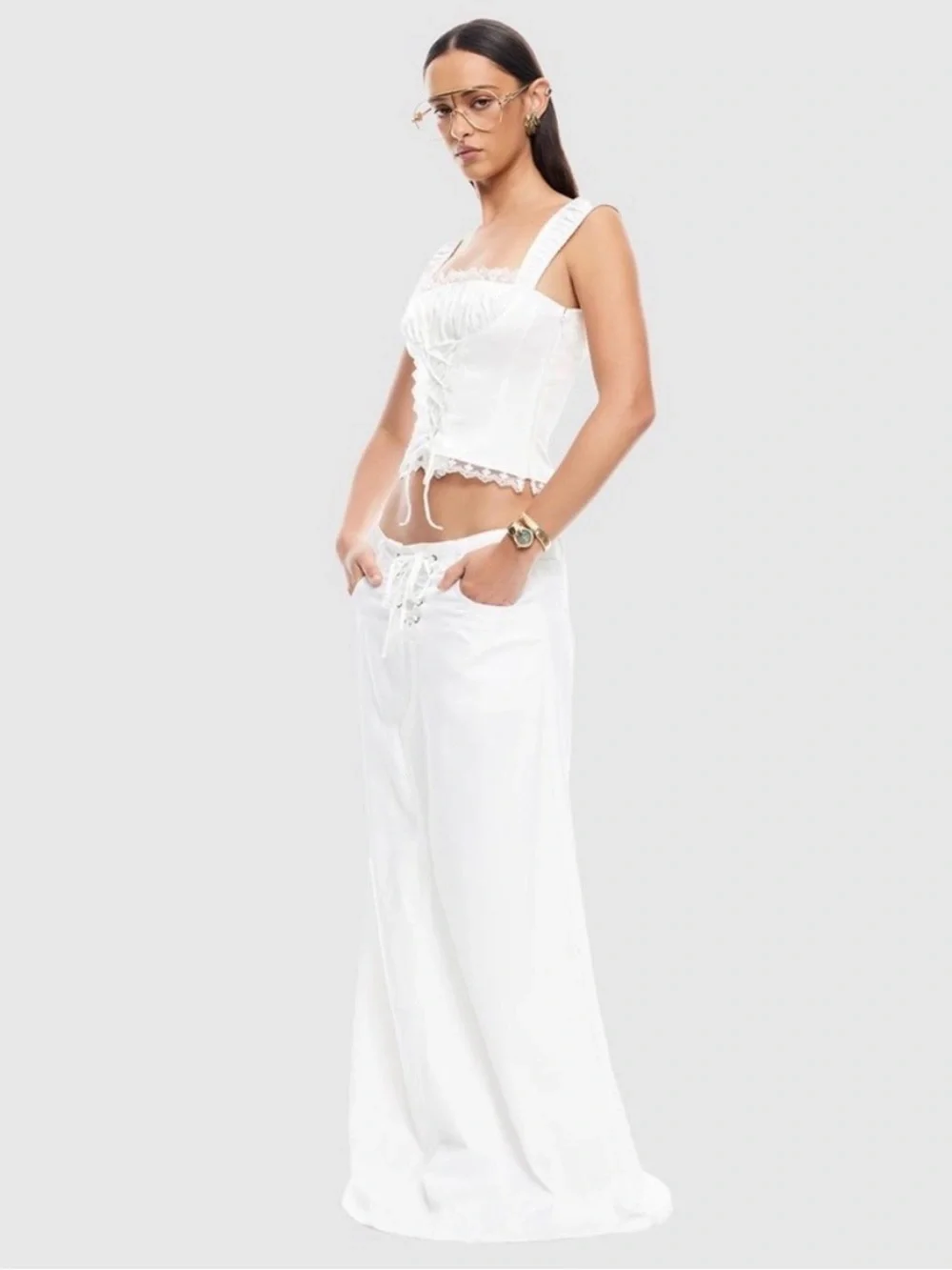 Lioness Palmer Maxi Skirt | Porcelain A6 - Picture 1 of 6